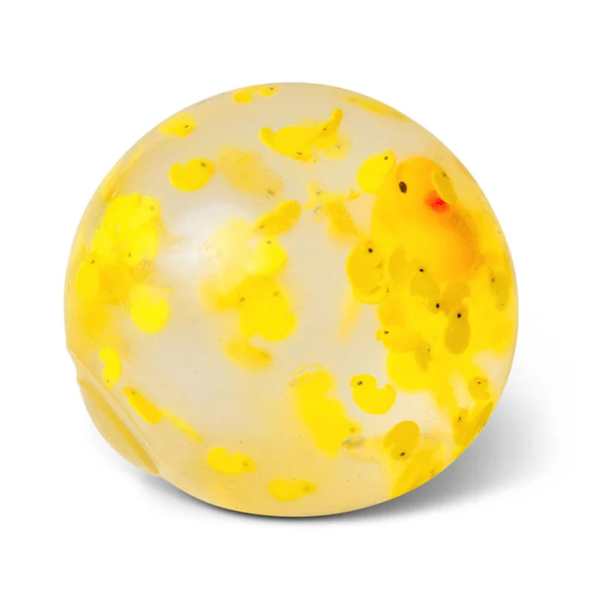 Scrunchems Duck Squish Ball - Squishy ball filled with yellow rubber ducks.