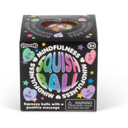Scrunchems Mindfulness Squishy Ball filled with confetti and heart-shaped candy/conversation hearts.