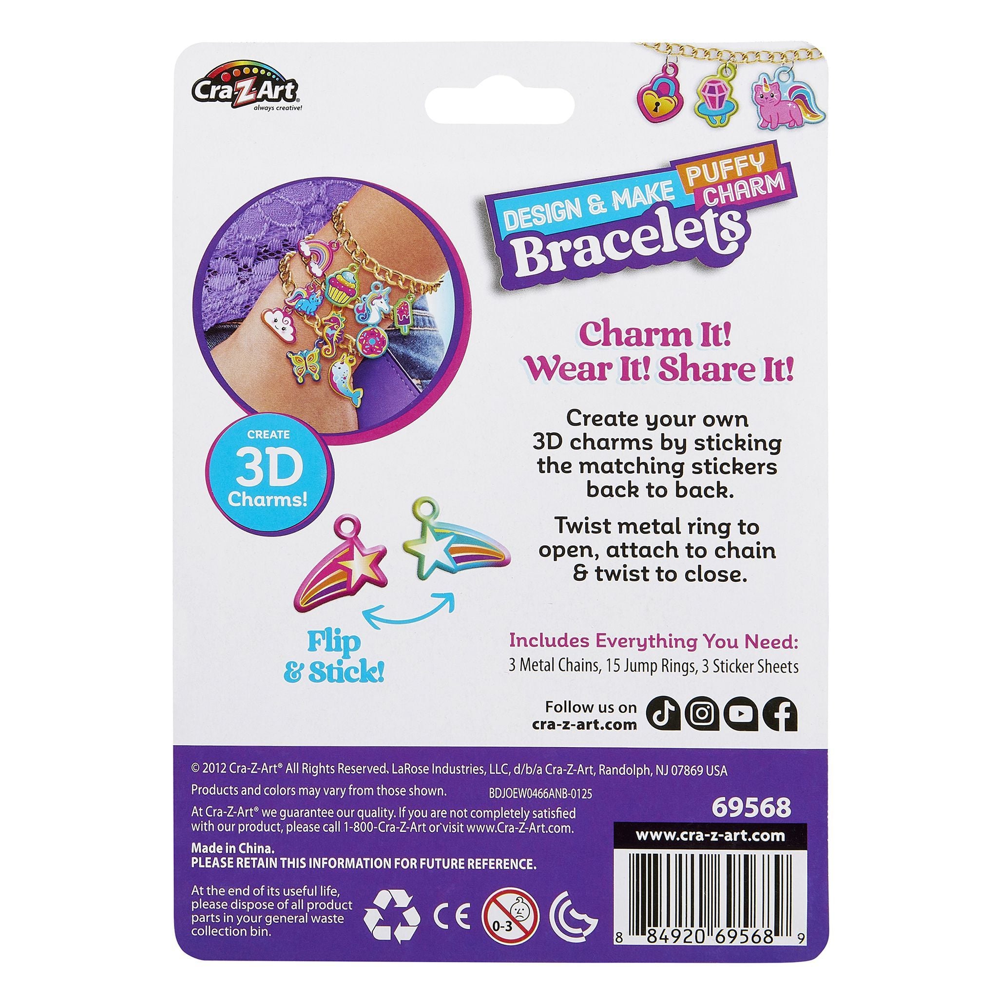 Cra-Z-Art Shimmer 'N Sparkle Design & Make Puffy Charm Bracelets