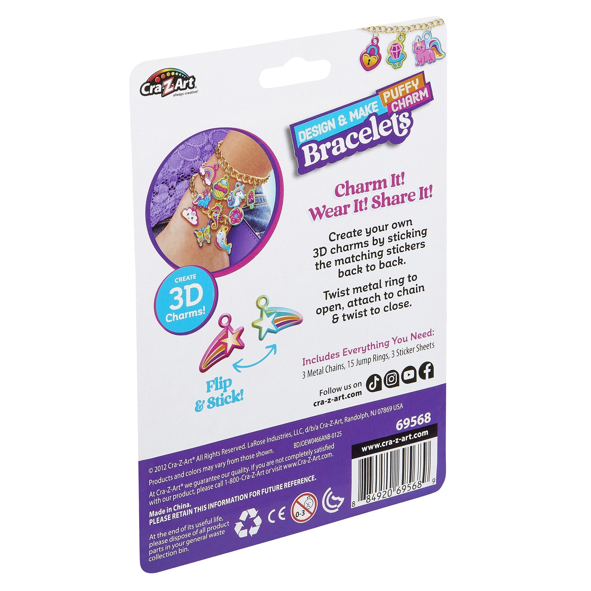 Cra-Z-Art Shimmer 'N Sparkle Design & Make Puffy Charm Bracelets