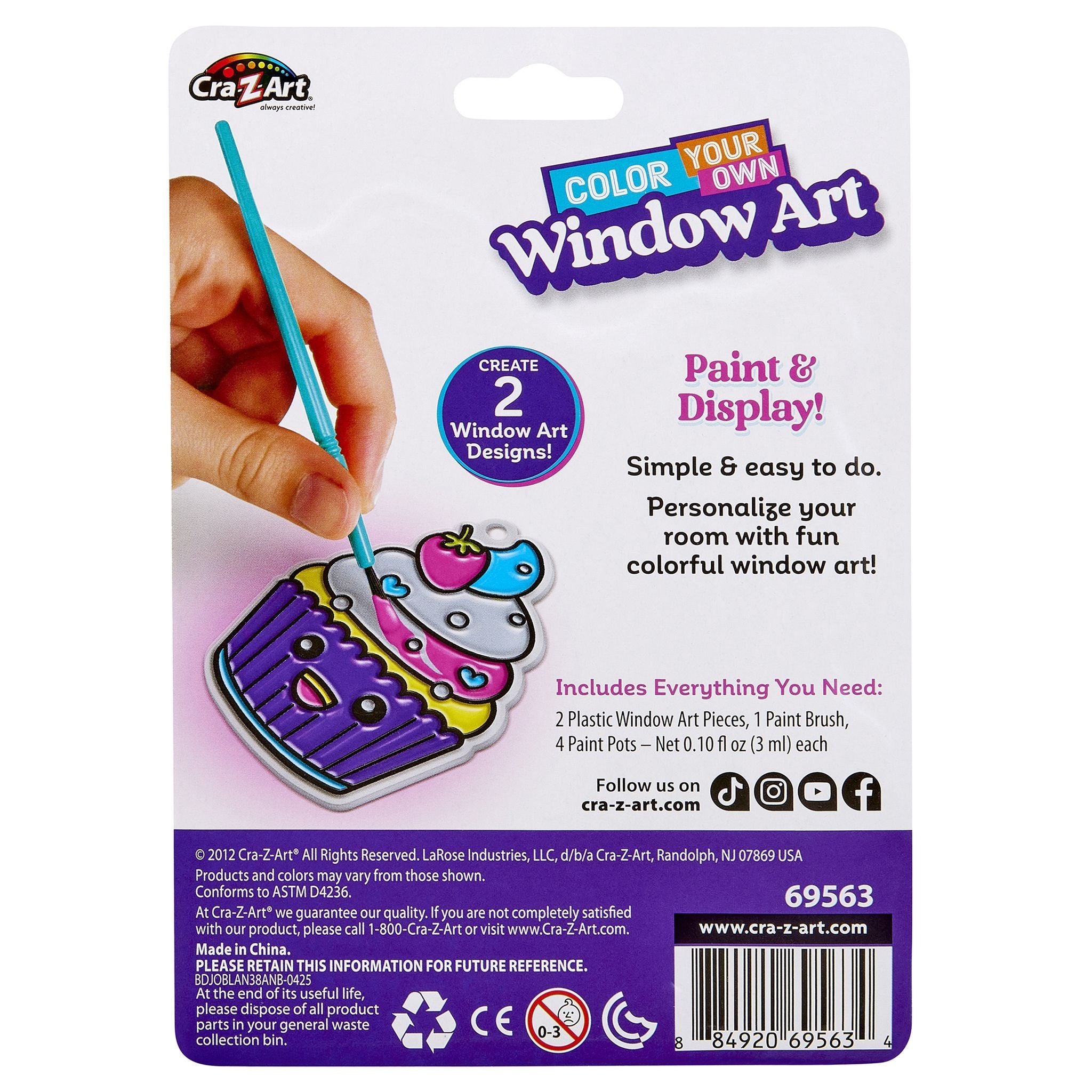 Cra-Z-Art Shimmer 'N Sparkle Color It Cute Window Art