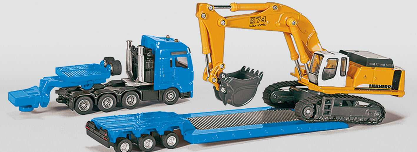 Siku 1847 1:87 Heavy Haulage Transporter With Flat Bed Trailer - Toyworld NZ