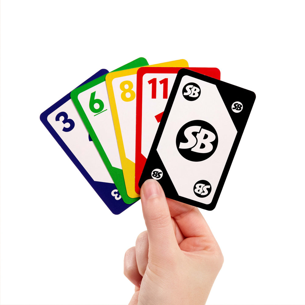 Hand holding the Skip-Bo Card Game