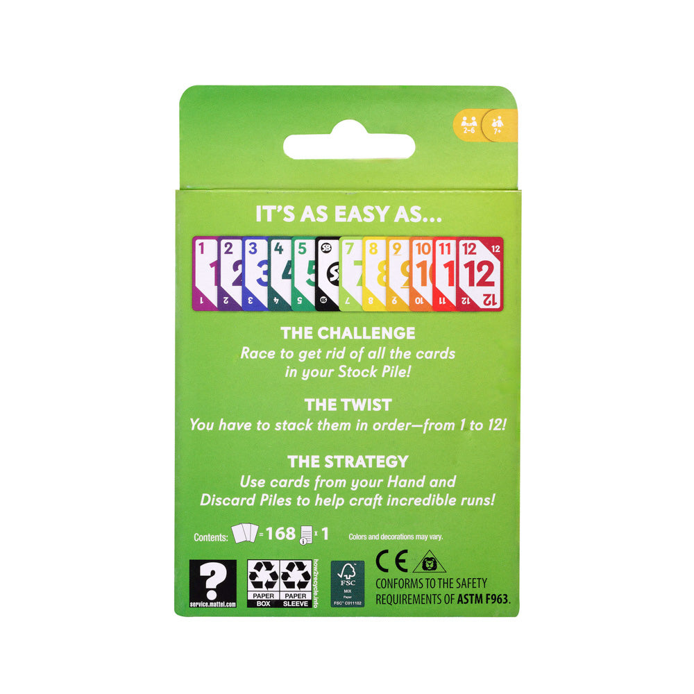 Back packaging for the Skip-Bo Card Game
