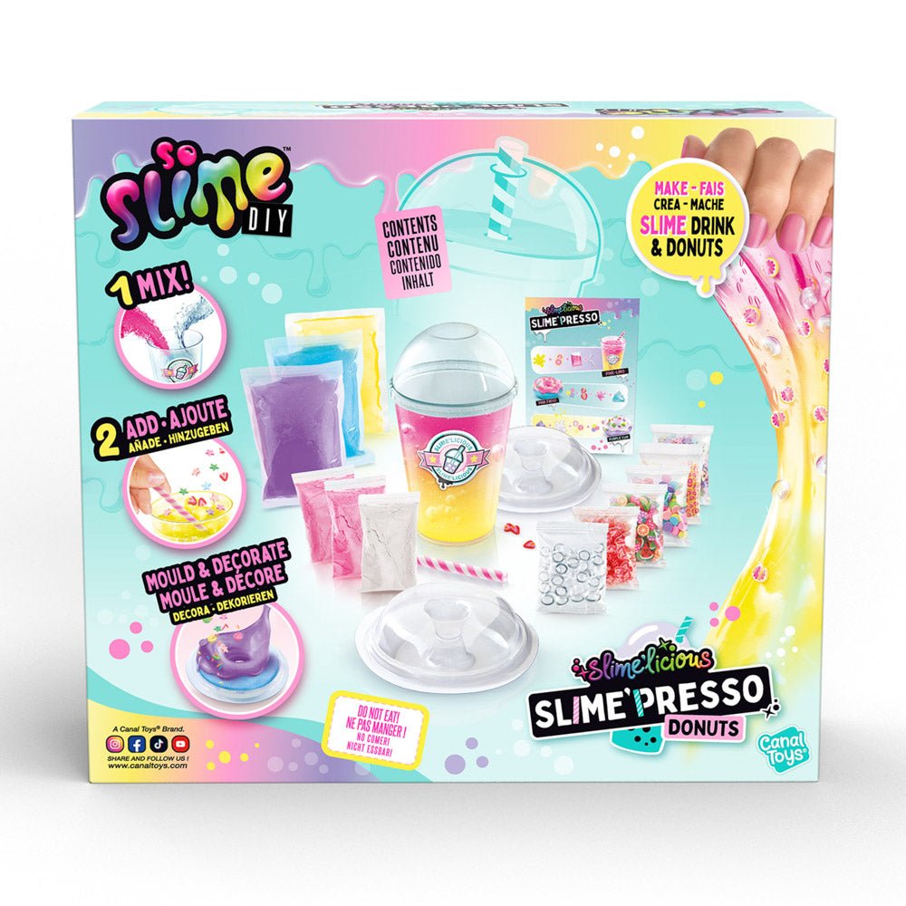 Back packaging of the So Slime DIY Slime Presso Donuts Kit