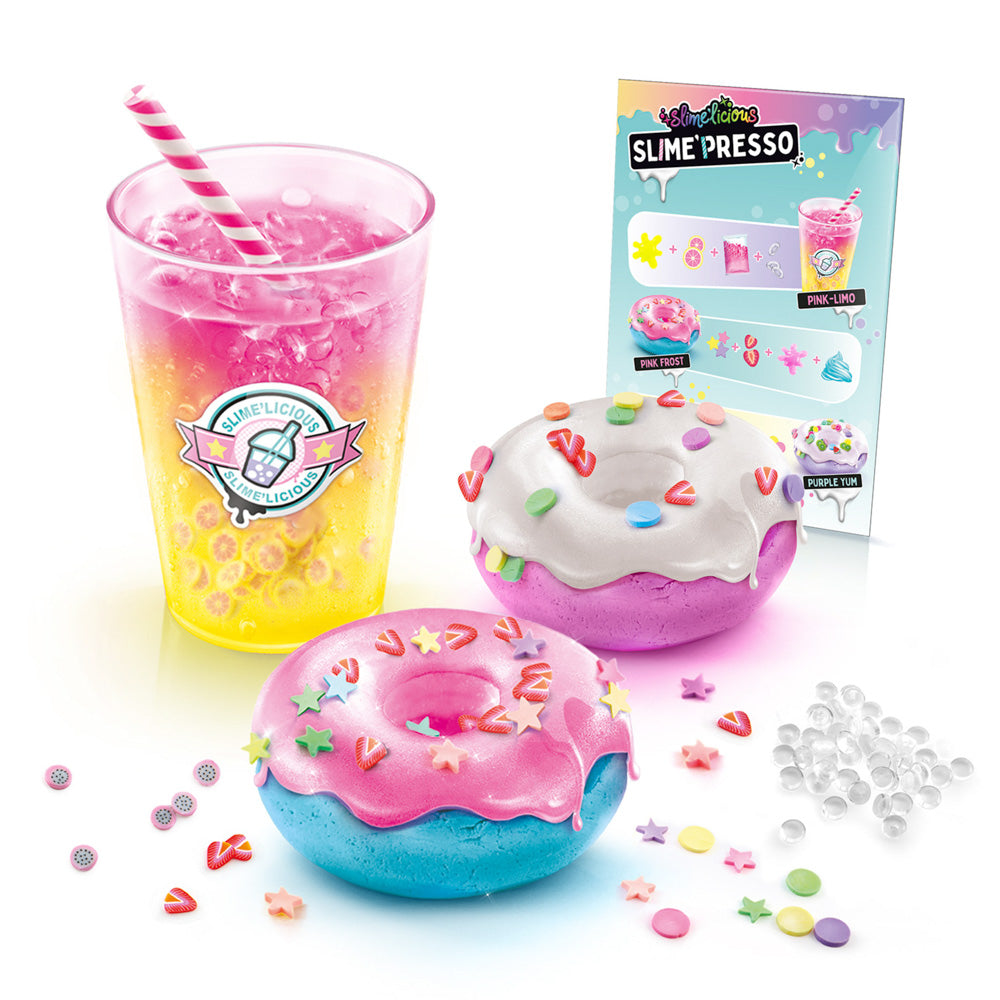 Slime donuts and drink in the So Slime DIY Slime Presso Donuts Kit