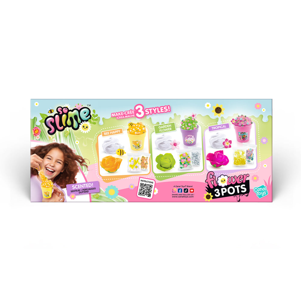 Back packaging of the So Slime Flower Pot Sensory Toy - 3 Pack