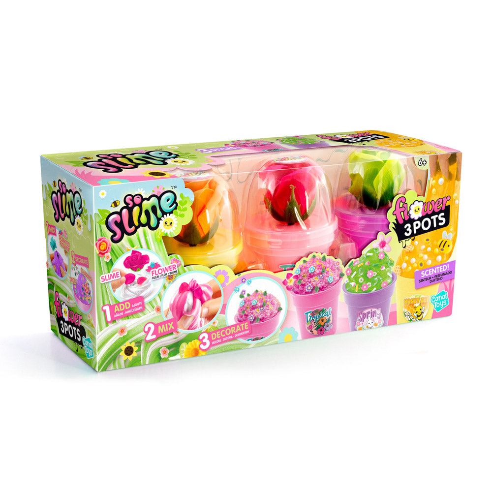So Slime Flower Pot Sensory Toy - 3 Pack, in packaging