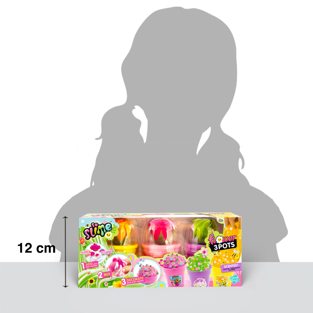12cm height So Slime Flower Pot Sensory Toy - 3 Pack