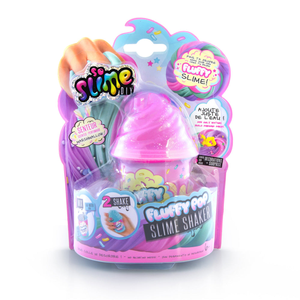 So Slime Fluffy Pop Slime Shaker DIY sensory slime, in packaging