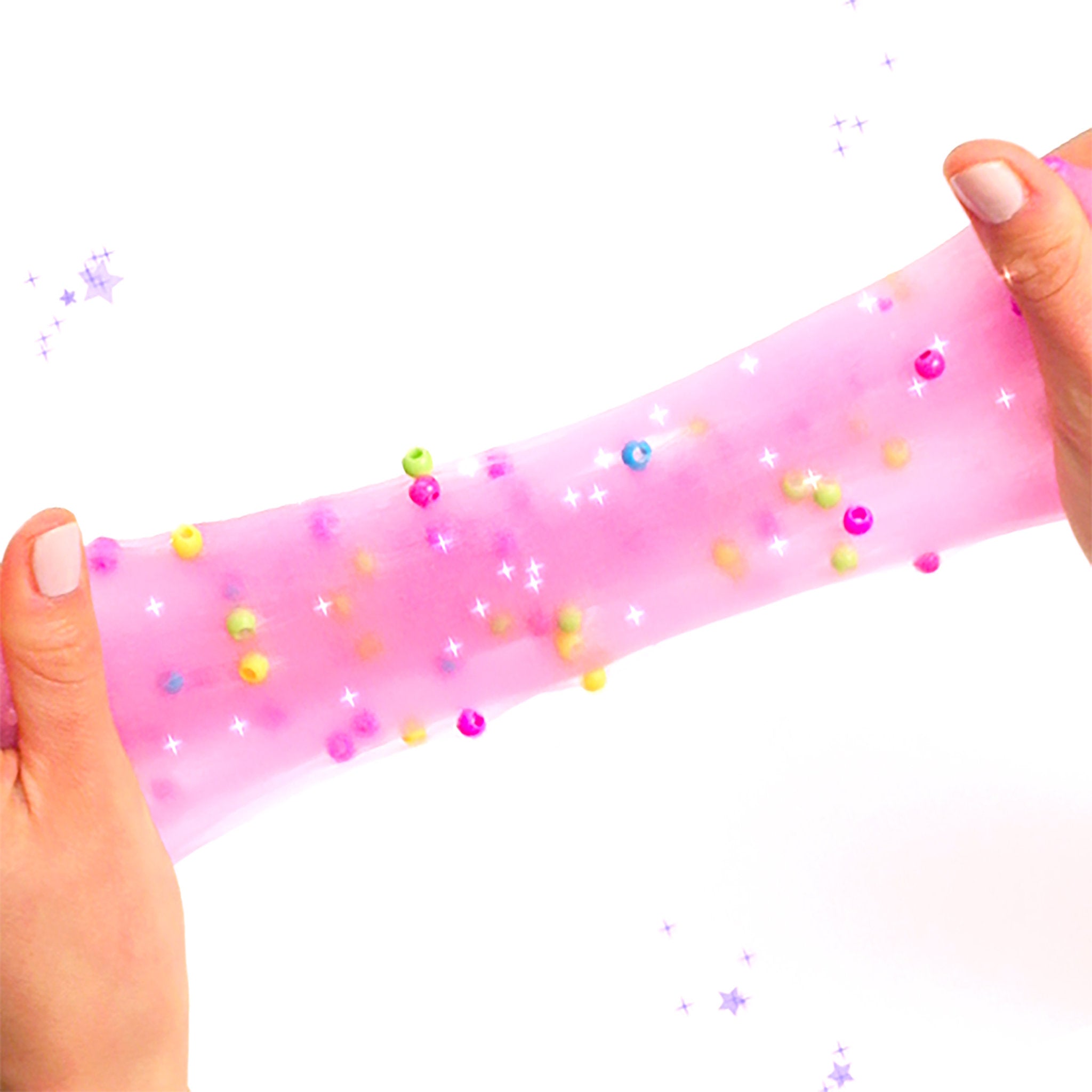 Slime being stretched, in the So Slime Slimelicious Slime DIY kit Assorted Styles