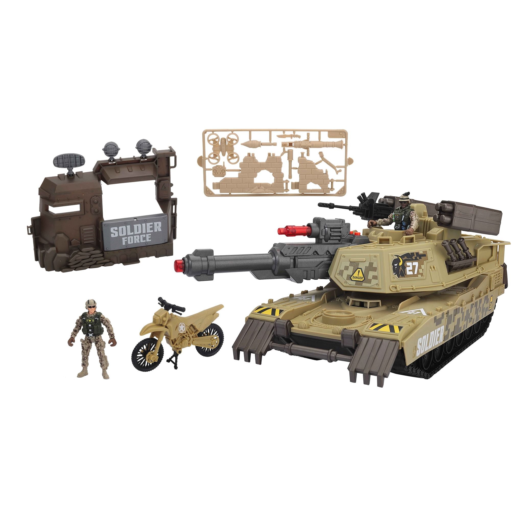 Soldier Force Light & Sound Armored Siege Tank Playset