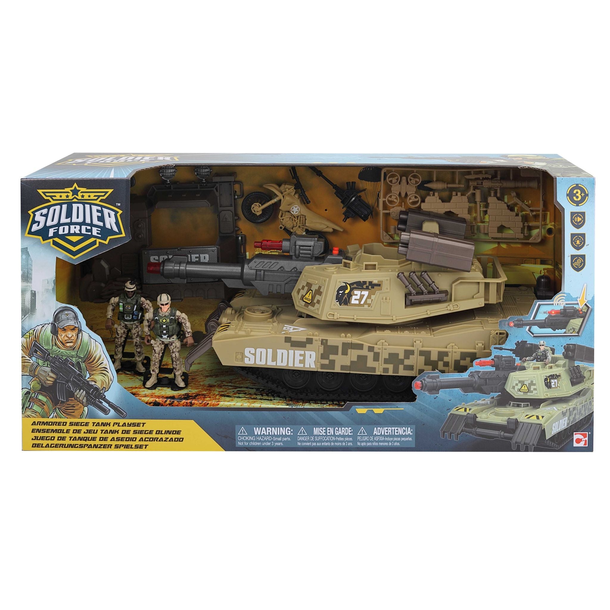 Soldier Force Light & Sound Armored Siege Tank Playset