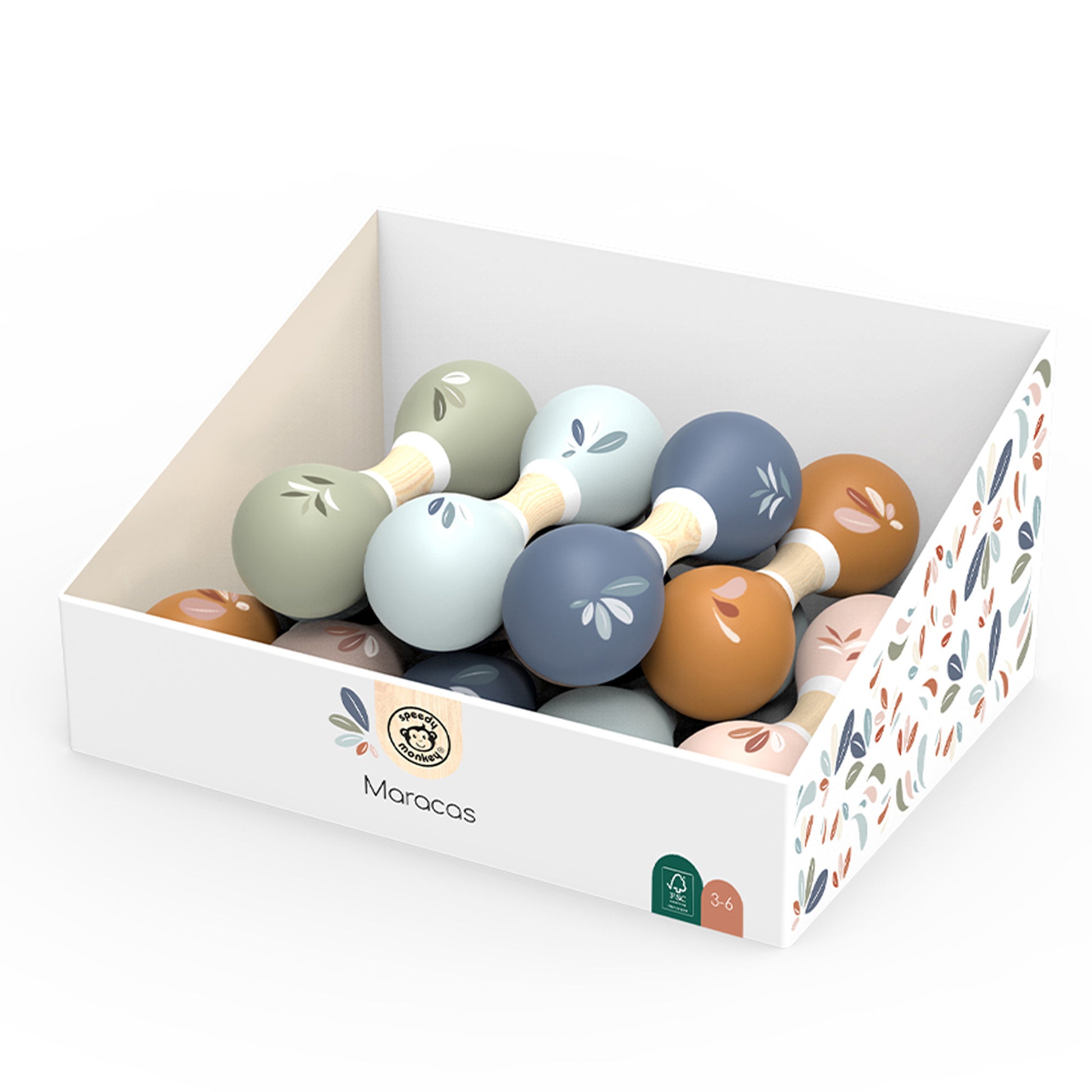 Speedy Monkey Wooden Maracas Assorted Styles