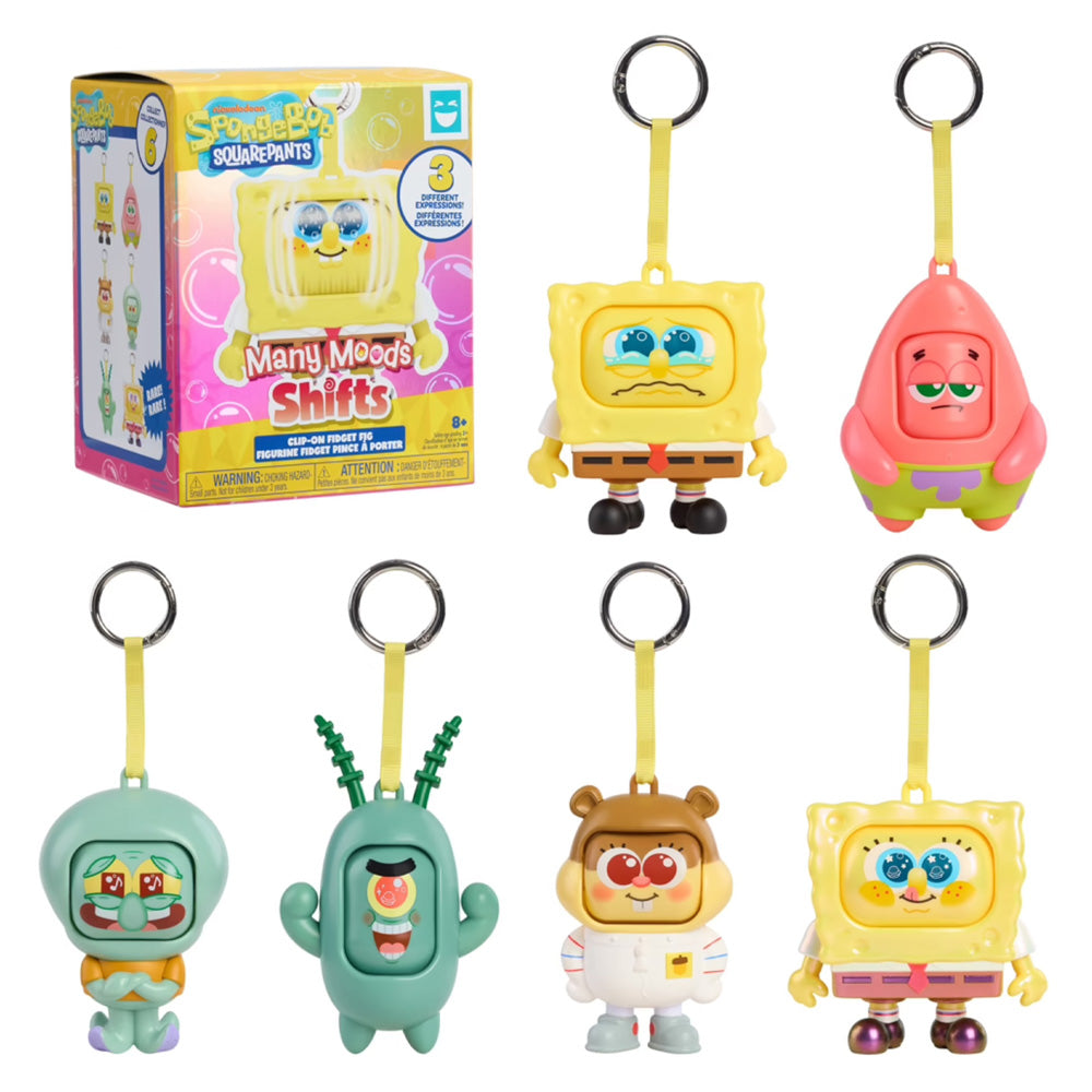Spongebob Squarepants Many Mood Shifts Clip-On Fidget Figure Blind Box toy.