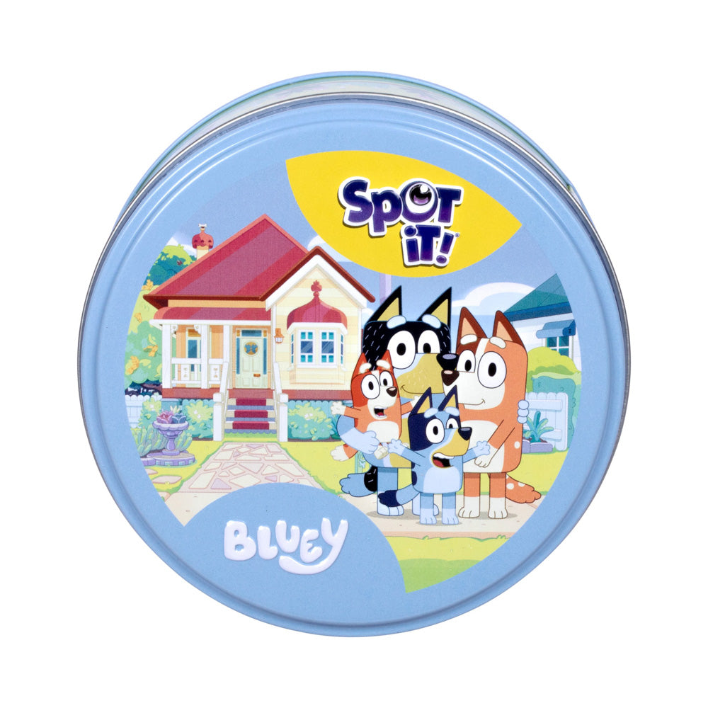 Spot It! Bluey card game for ages 4+ in tin
