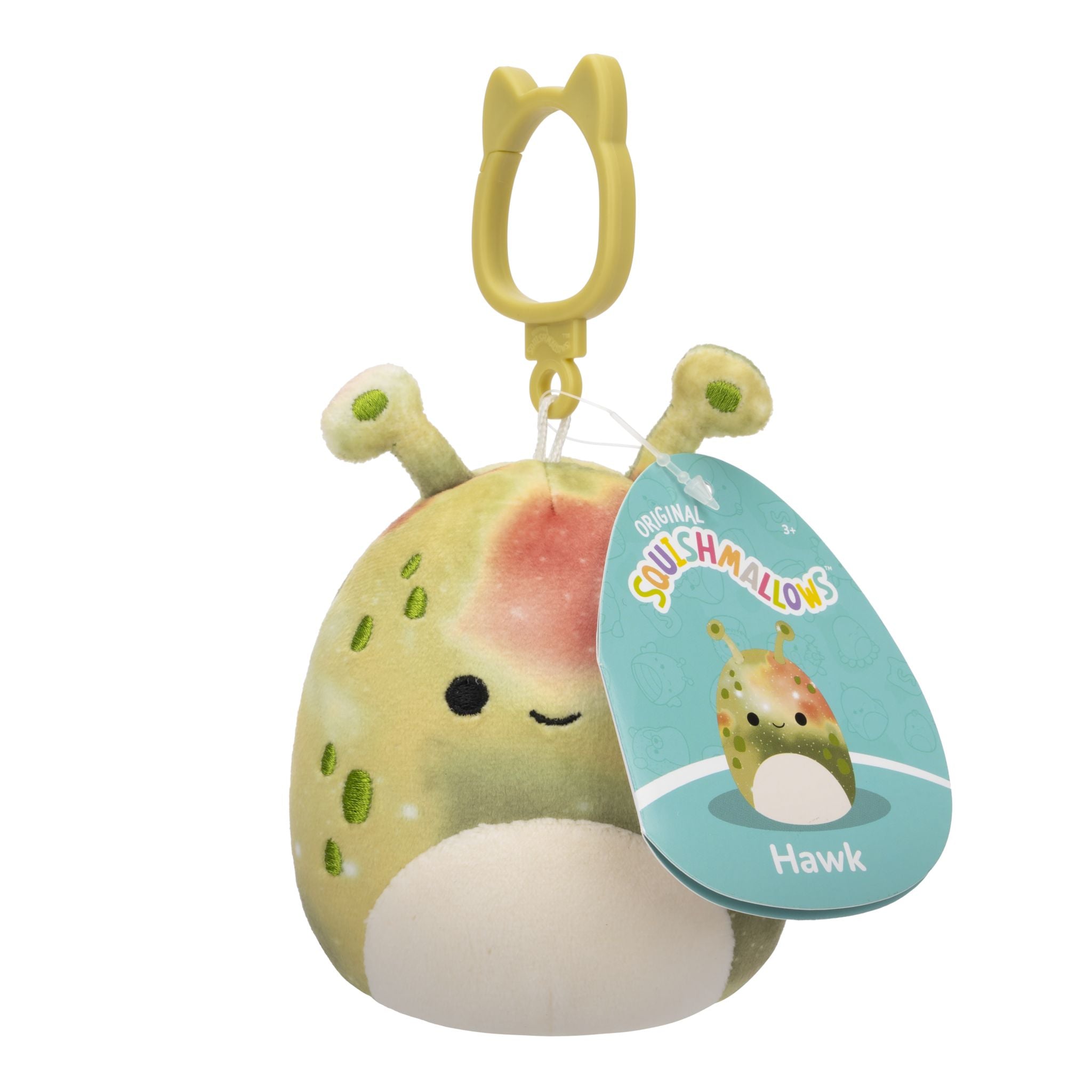 Squishmallows 3.5 Inch Plush Clip-On S20 Hawk Olive Green Alien