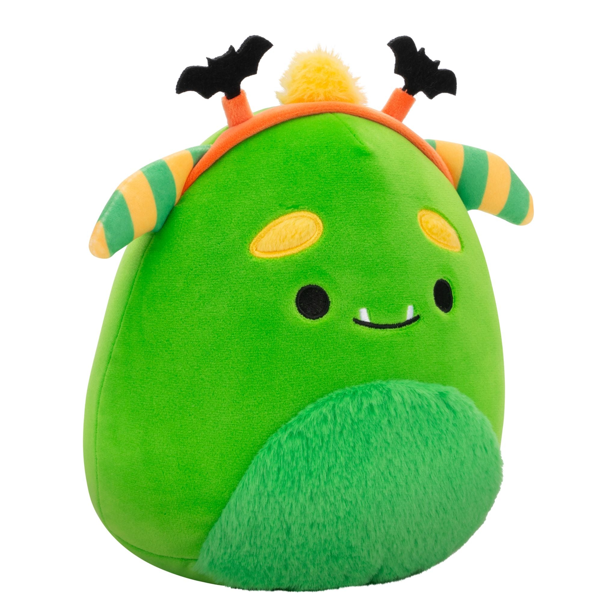 Squishmallows Season Halloween 7.5 Inch Plush Callum Green Monster With Bat Headband
