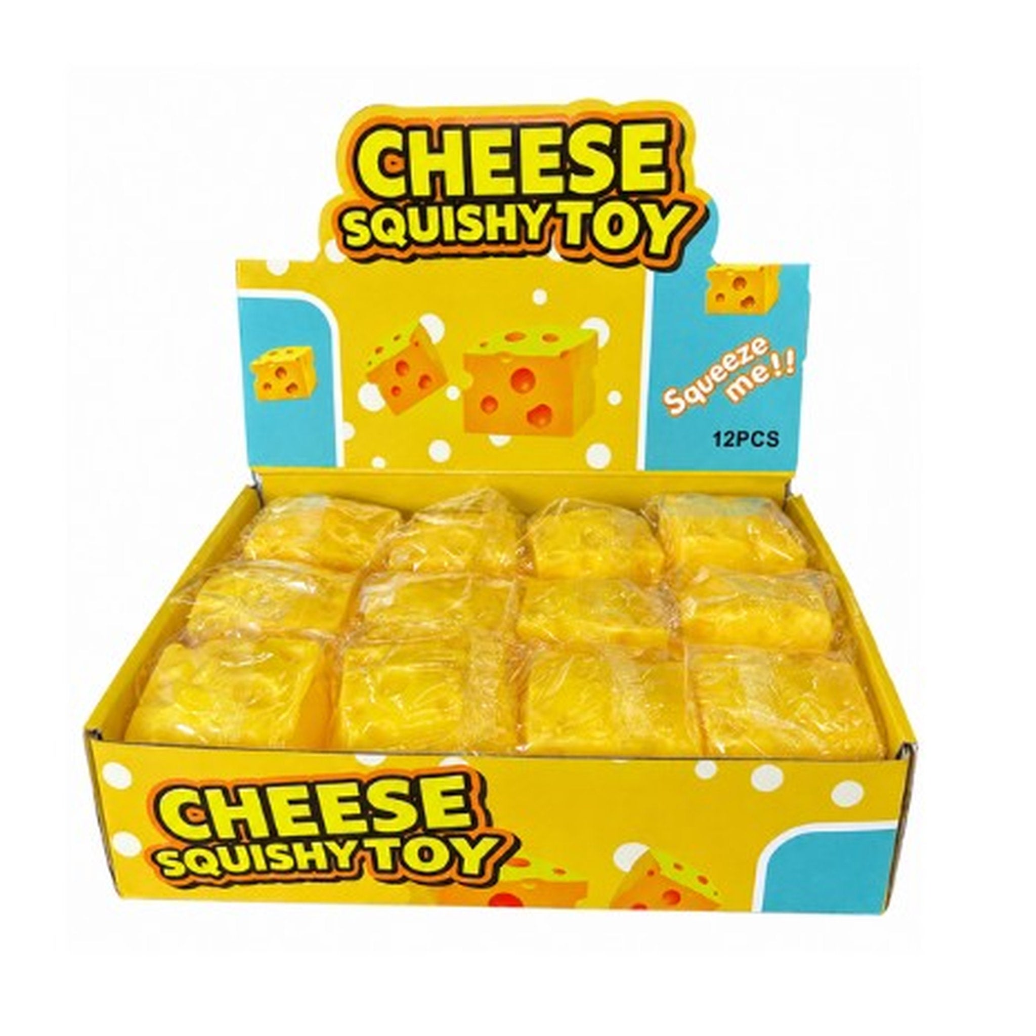 Squishy Cheese Fidget Ball Toy TikTok Trend in box packaging