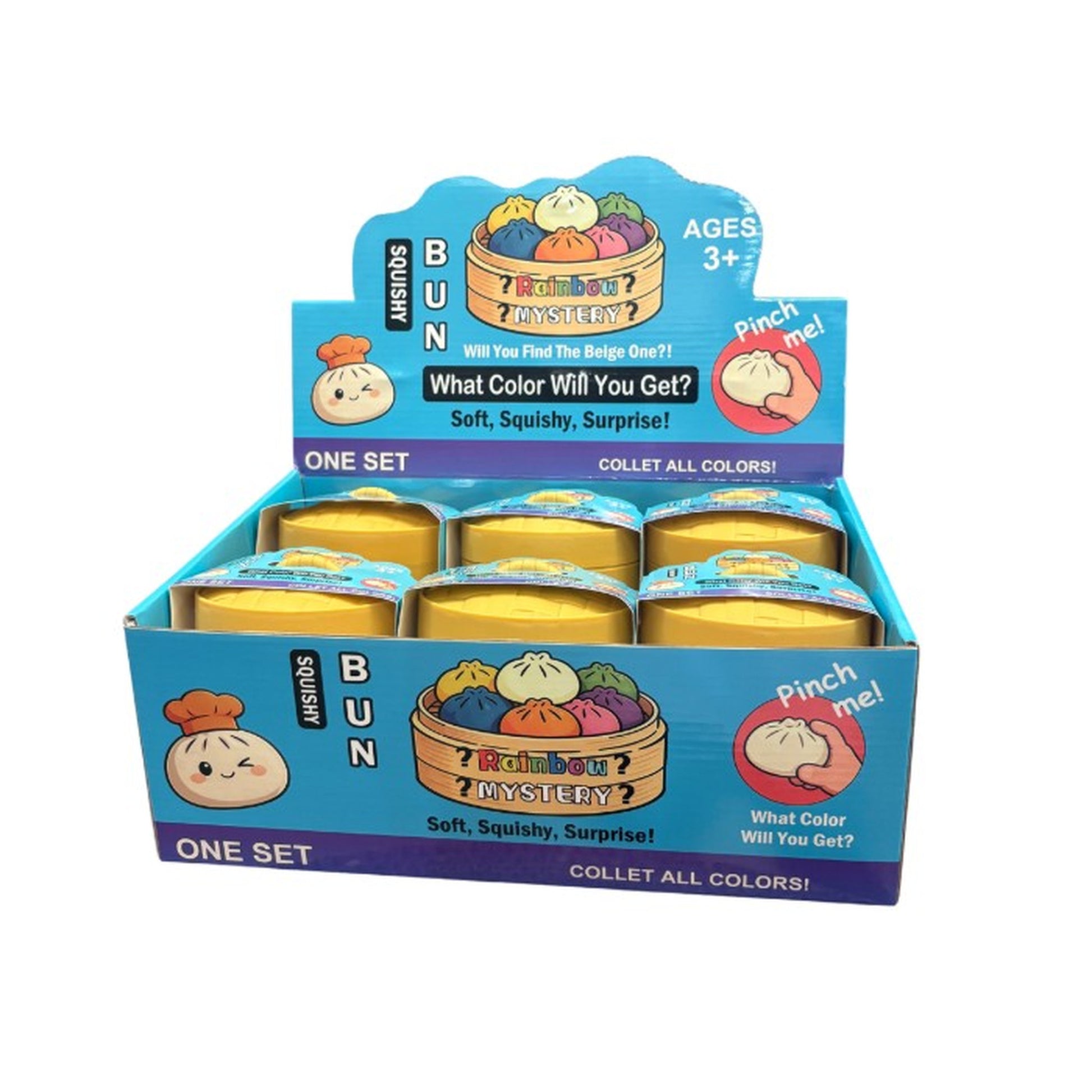 Squishy Dumpling Bun Solid Colour Assorted Styles packaging