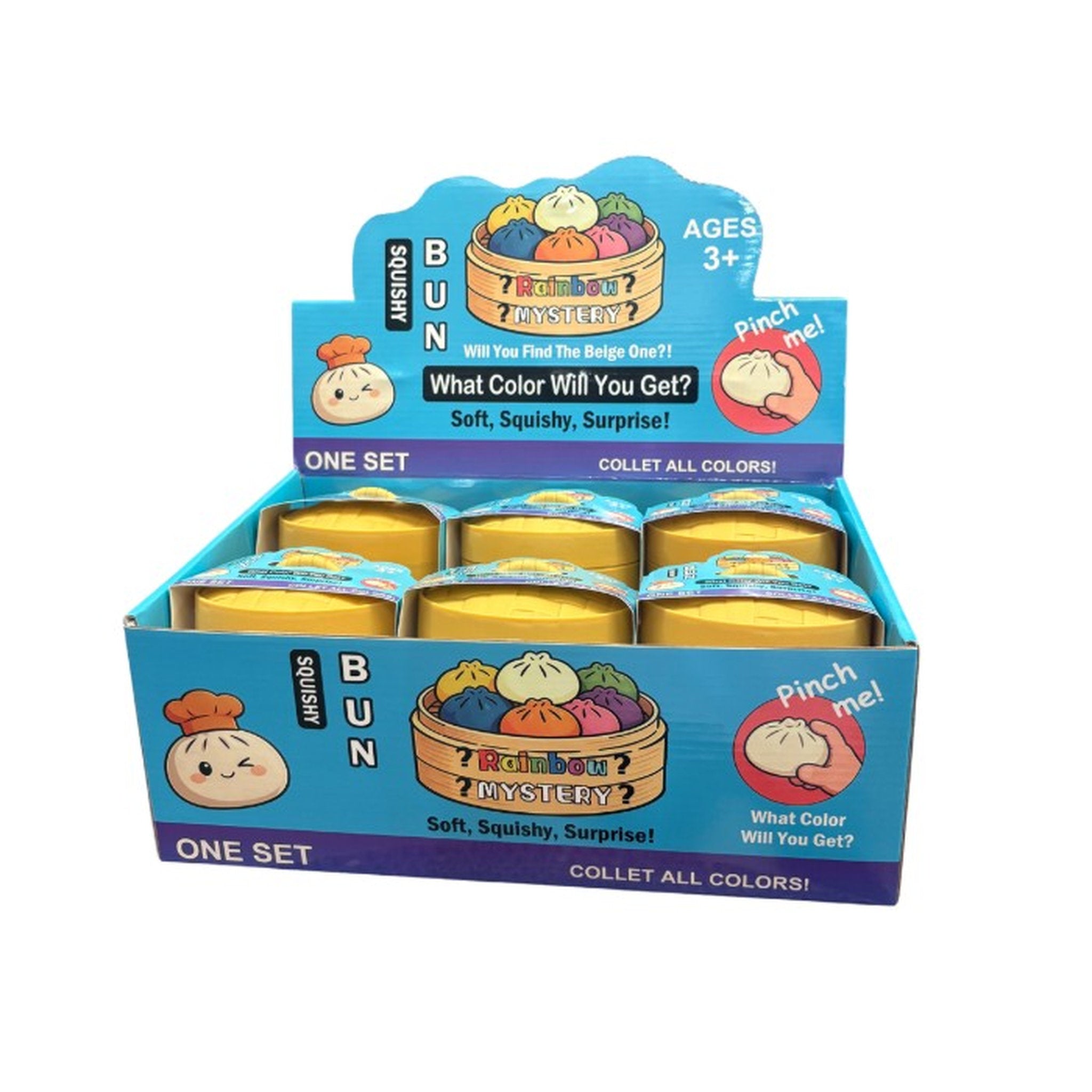 Squishy Dumpling Bun Solid Colour Assorted Styles packaging