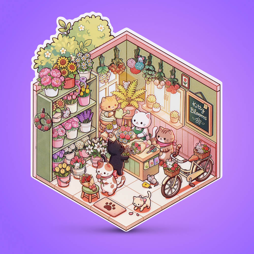 Florist Sticker Therapy Kawaii Kitties Sticker Activity Kit Blind Box