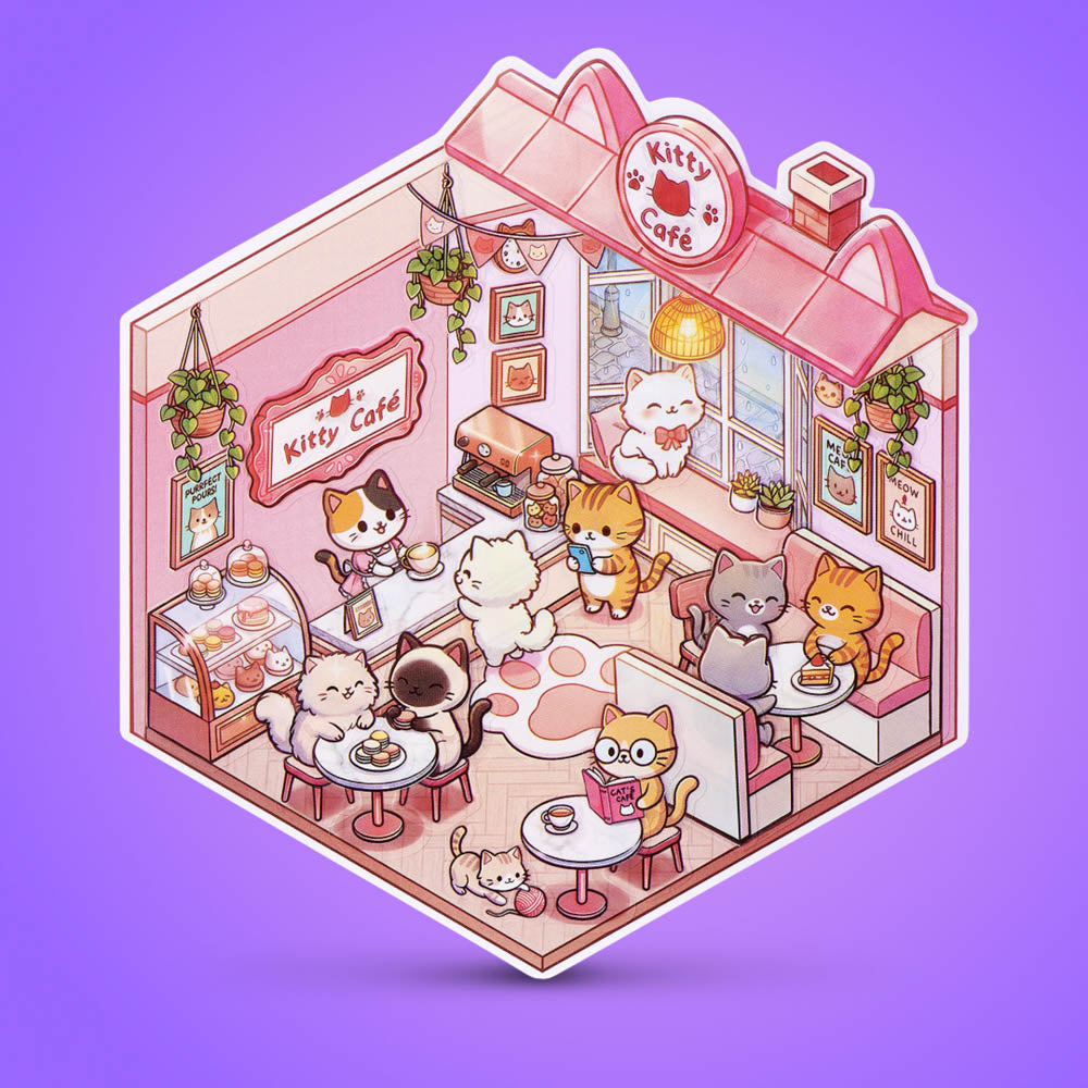 Cafe Sticker Therapy Kawaii Kitties Sticker Activity Kit Blind Box