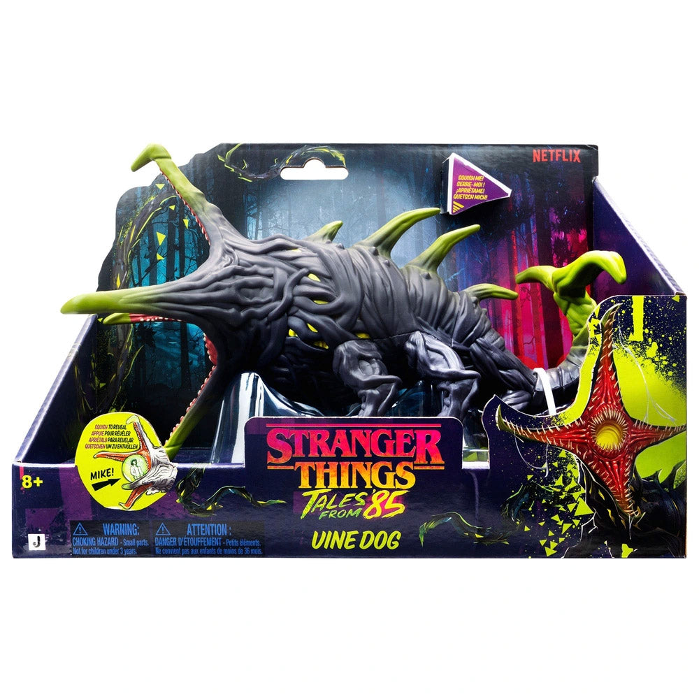 Stranger Things Tales From 85 Squish Figure Vine Dog, in packaging