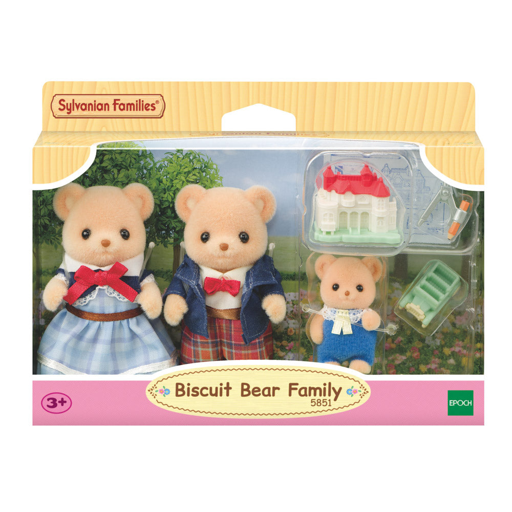 Sylvanian Families Biscuit Bear Family, in packaging.