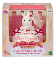 Sylvanian Families Freya's Birthday Celebration Strawberry Cake Dress doll toy