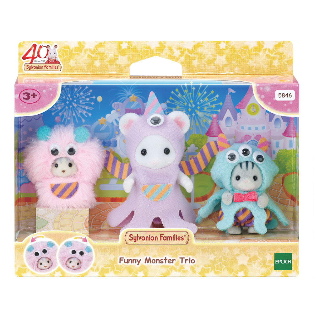 Sylvanian Families Funny Monster Trio playset, in packaging