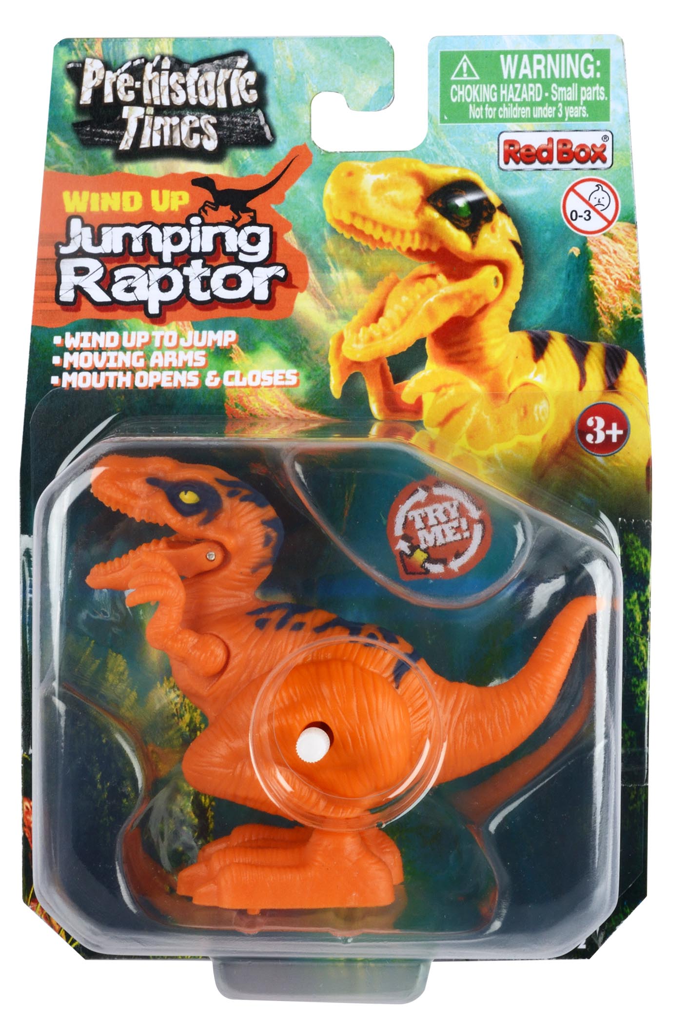 Redbox Pre-Historic Times Wind Up Jumping Raptor Assorted Styles
