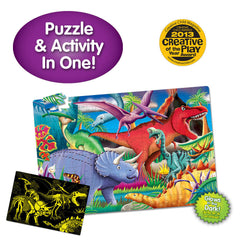 THE LEARNING JOURNEY 100 PIECE GLOW IN THE DARK DINOS FLOOR PUZZLE