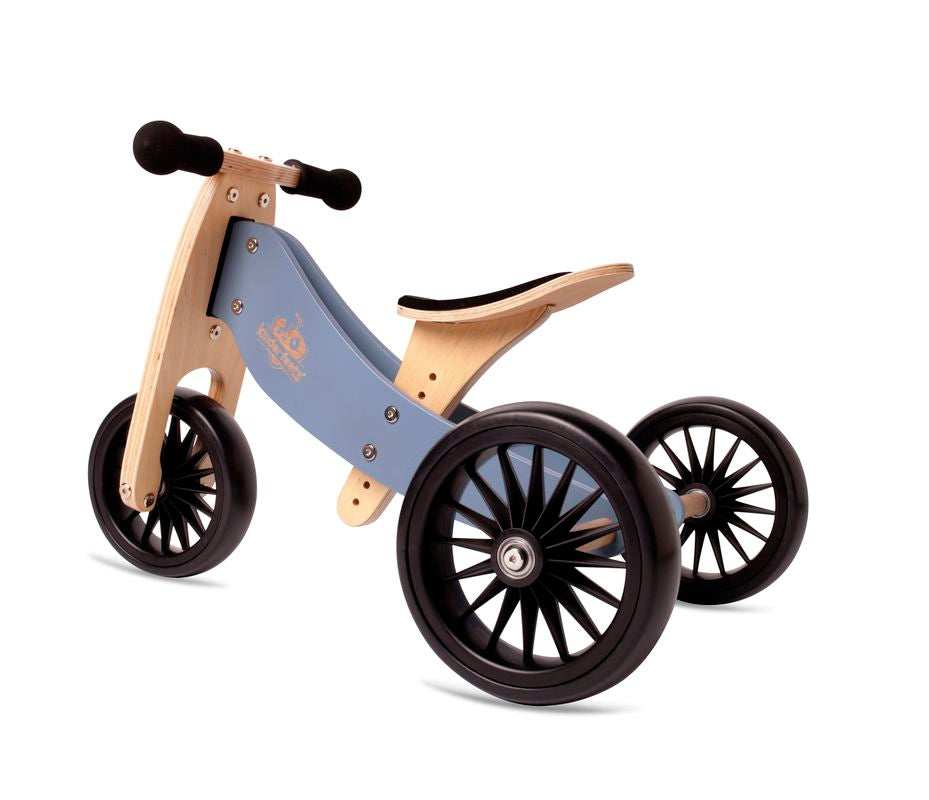 Kinderfeets Tiny Tot Plus Wooden Trike Slate Blue