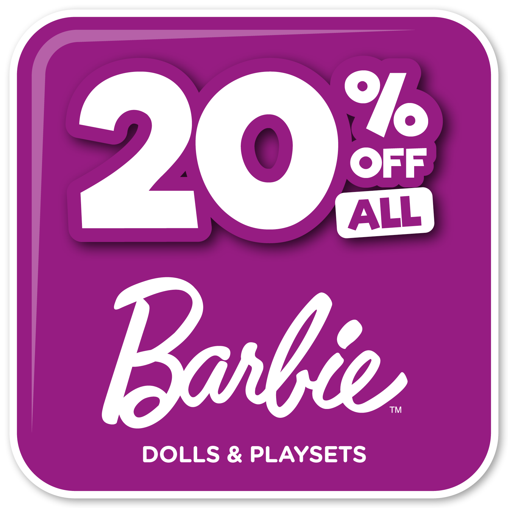 toyworld sale on barbie toys 20% off