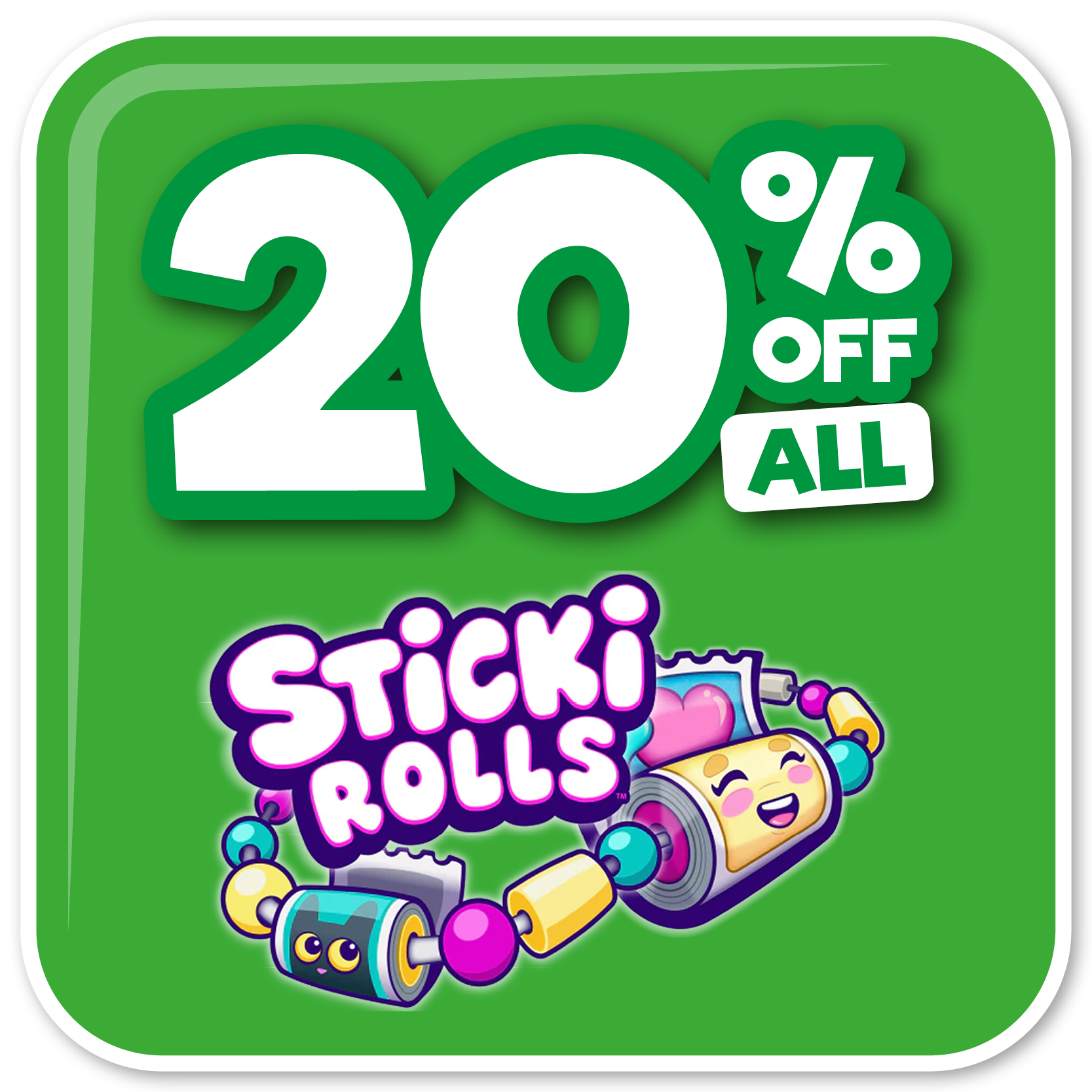 Toyworld sale on Sticki Rolls 20% off