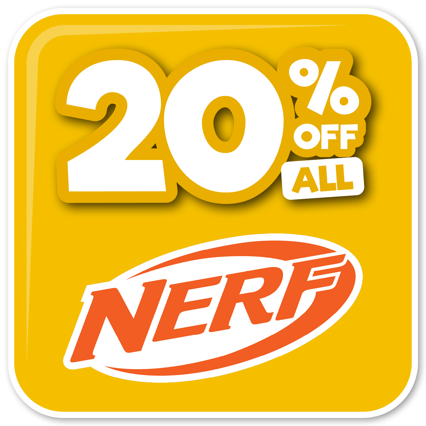 Toyworld sale on Nerf toys 20% off