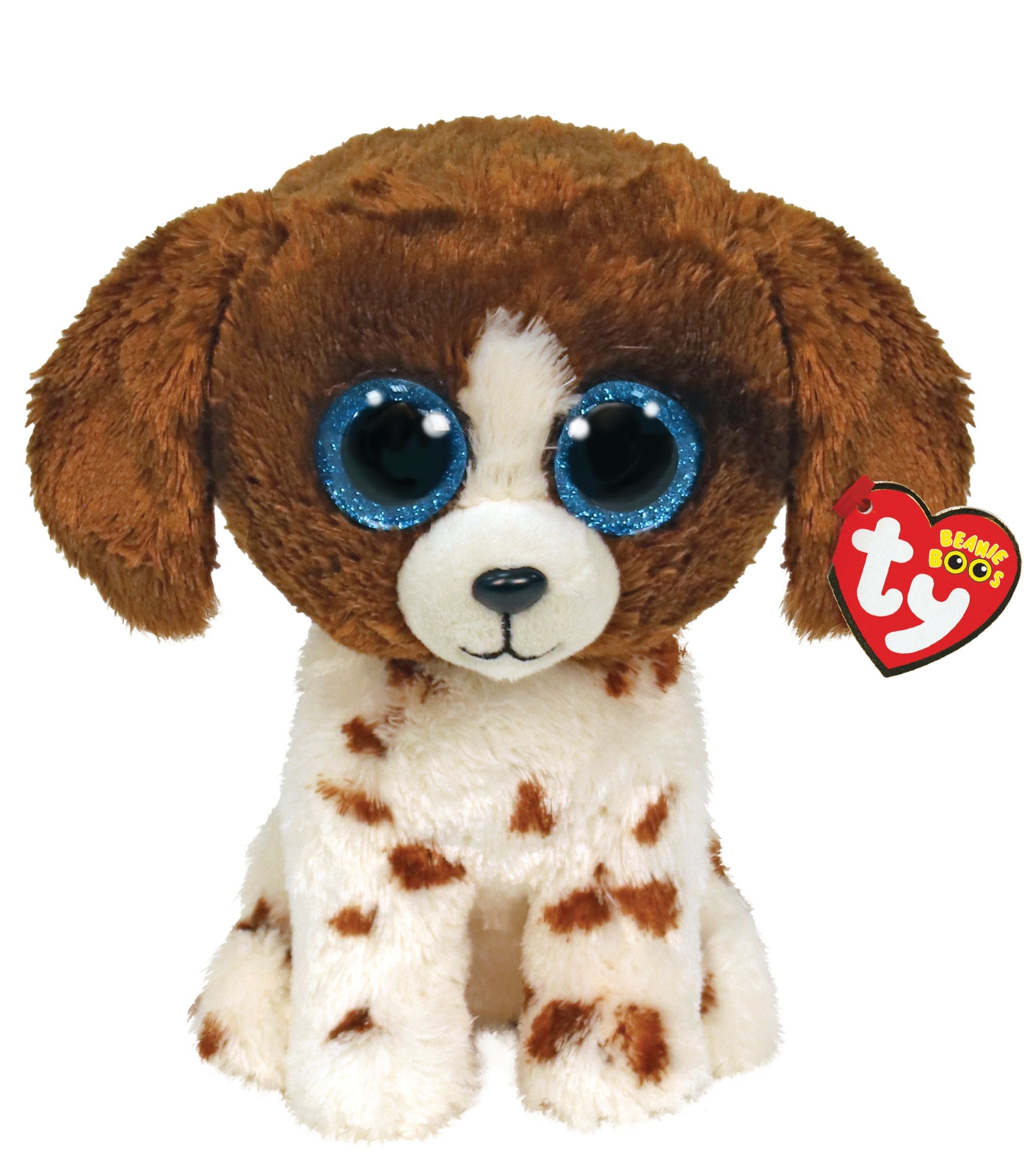 Ty Beanie Boo Regular - Muddles Brown & White Dog