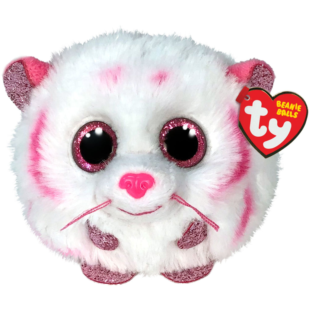 TY BEANIE BALL - TABOR PINK & WHITE TIGER
