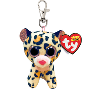 Ty Beanie Boo Clip - Livvie Brown & Pink Leopard