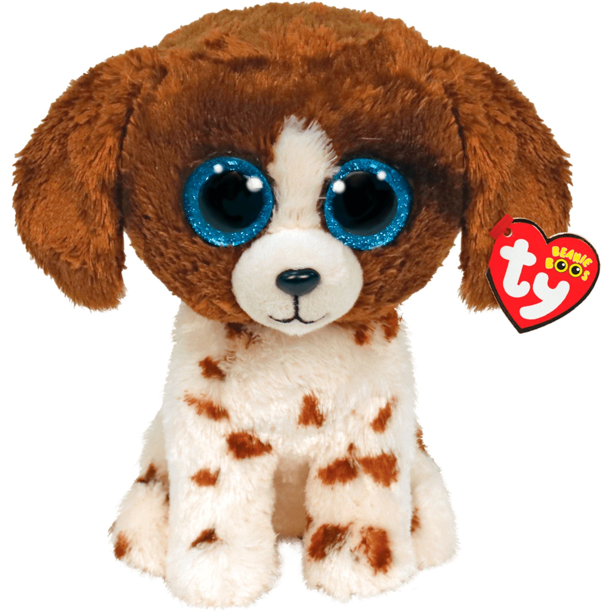Ty Beanie Boo Medium - Muddles Brown & White Dog