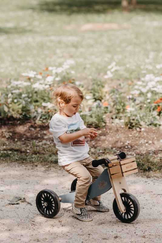 Kinderfeets Tiny Tot Plus Wooden Trike Slate Blue