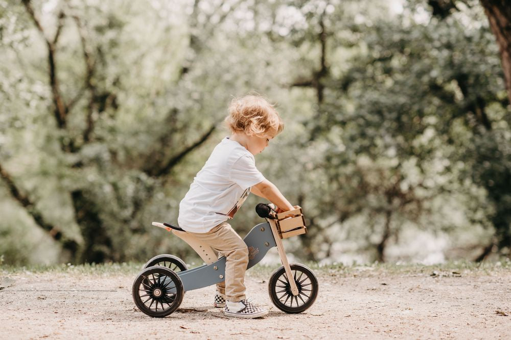 Kinderfeets Tiny Tot Plus Wooden Trike Slate Blue