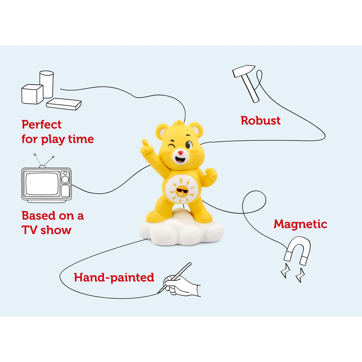Tonies Audio Character - Care Bears Funshine Bear figure.