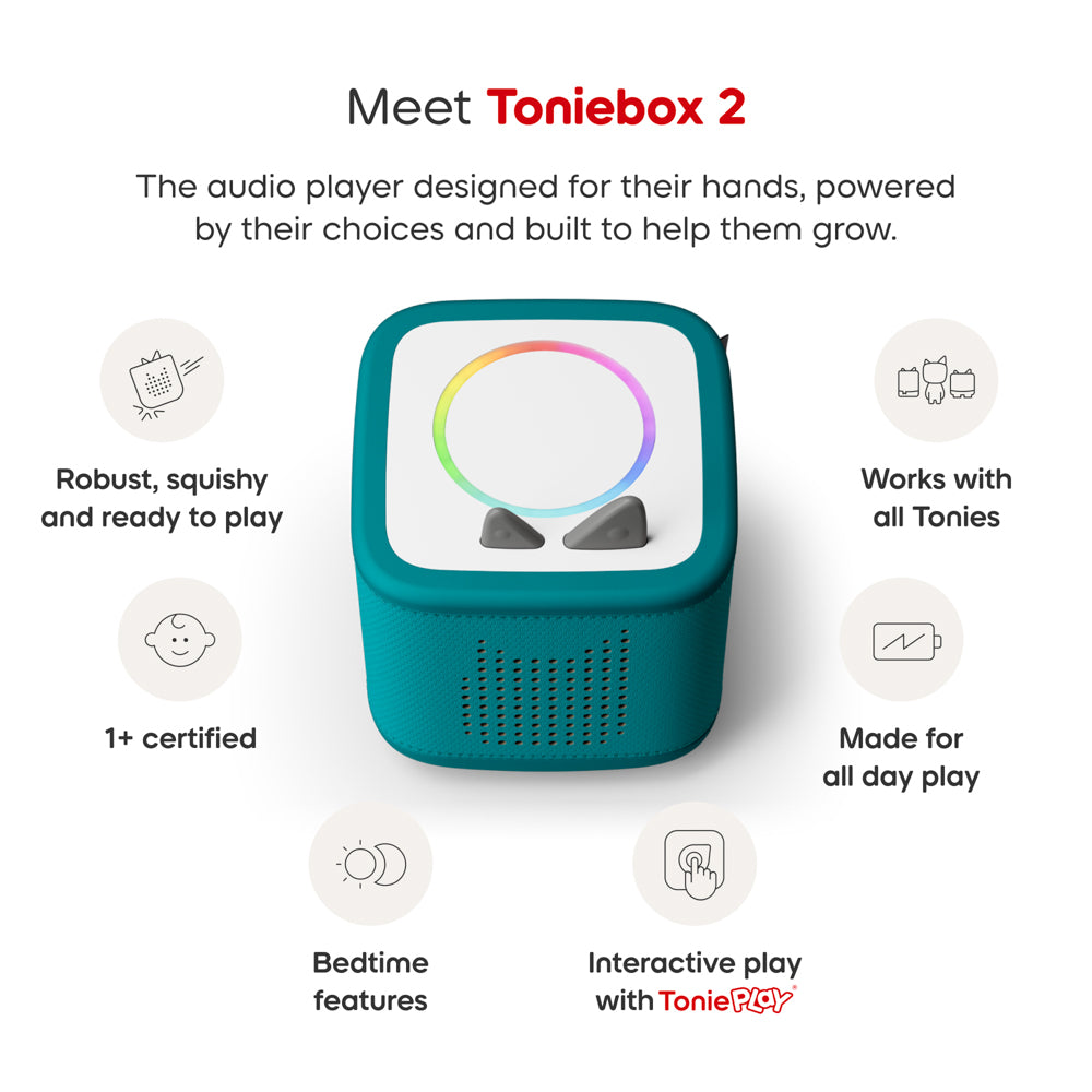 Tonies PAW Patrol Toniebox 2 Full Playset - Tropical Teal with Chase.