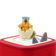 Tonies Audio Character - Jurassic World Dinosaur Camp Cretaceous figure, on top of toniebox