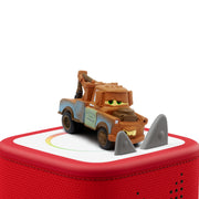 Tonies Audio Character Disney Pixar Cars Mater figure, on top of the toniebox