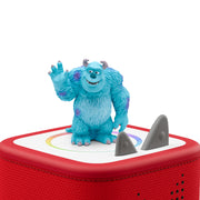 Tonies Audio Character Disney Pixar Monsters Inc Sulley figure, on top of toniebox