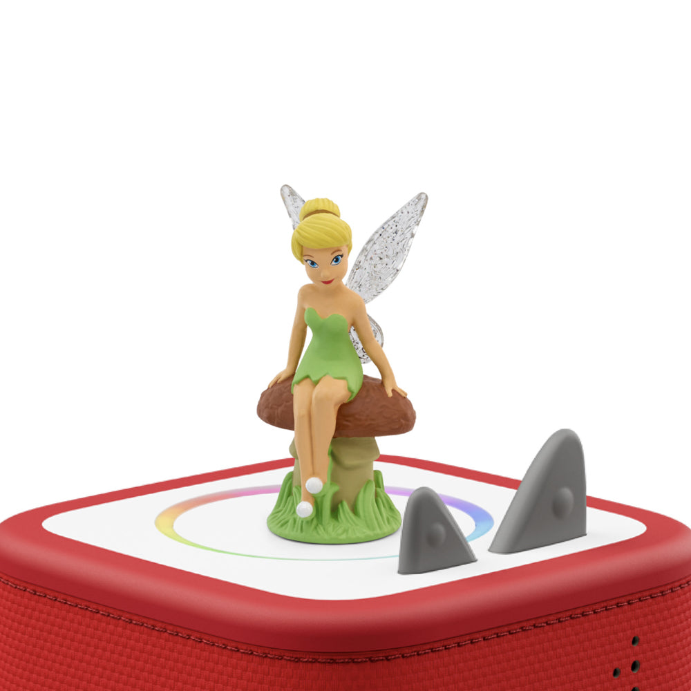 Tonies Audio Character Disney Tinkerbell figure, on top of toniebox