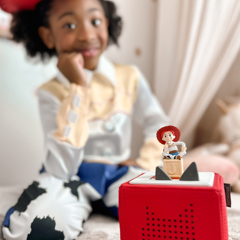 Child playing with the Tonies Audio Character - Disney Toy Story Jessie tonie figure